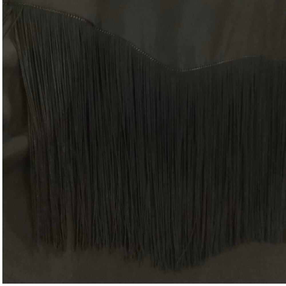 Emerson Fry Fringe Shirtdress In Black Tencel Button Front Pockets Size Small - Picture 12 of 15